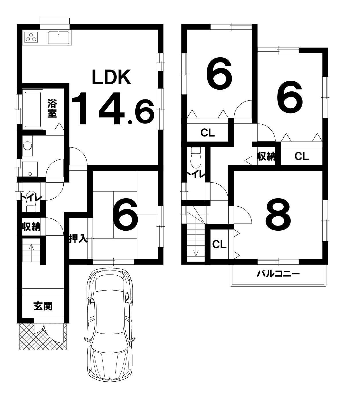 堺市西区上の中古戸建（4LDK）の間取り図