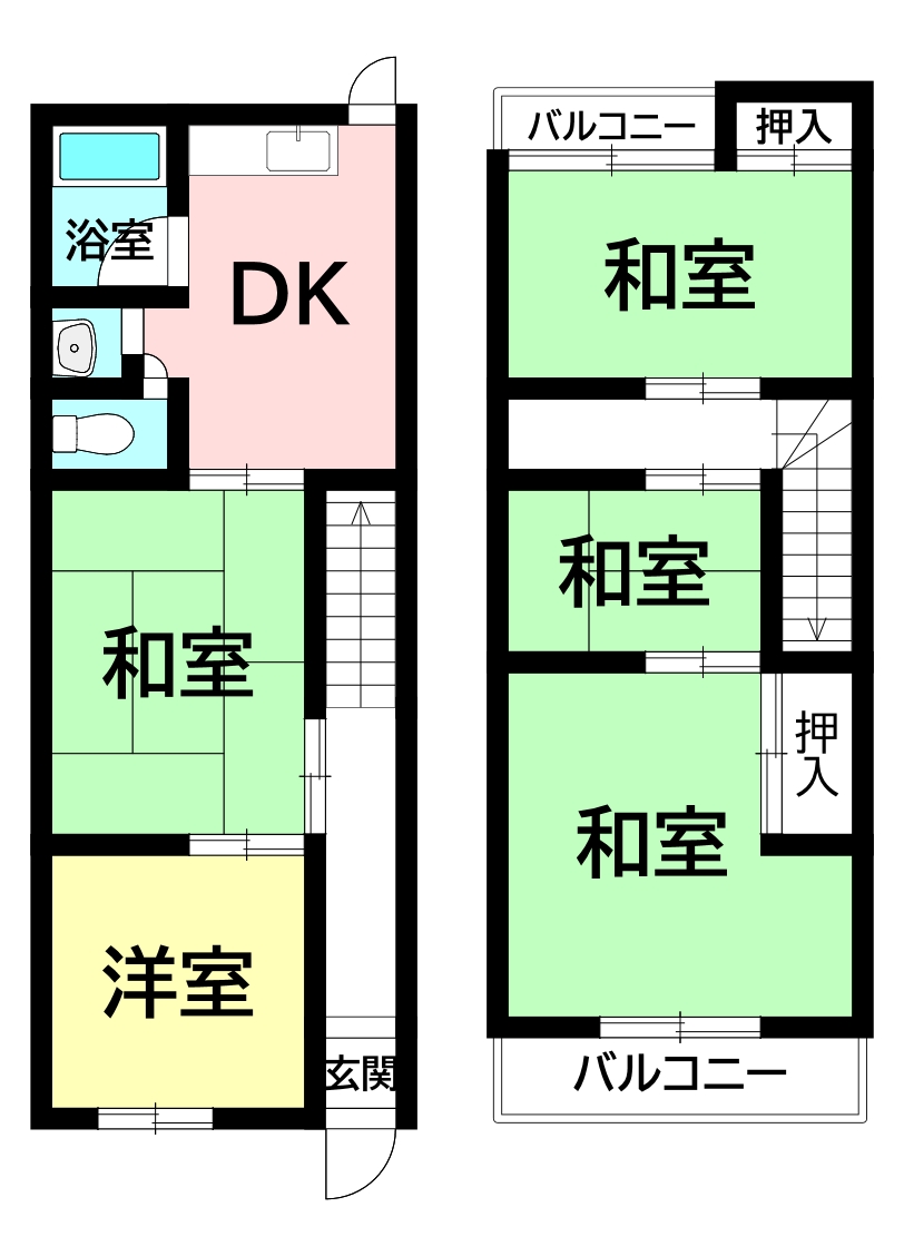 堺市堺区出島海岸通2丁の中古戸建（5ＤＫ）の間取り図
