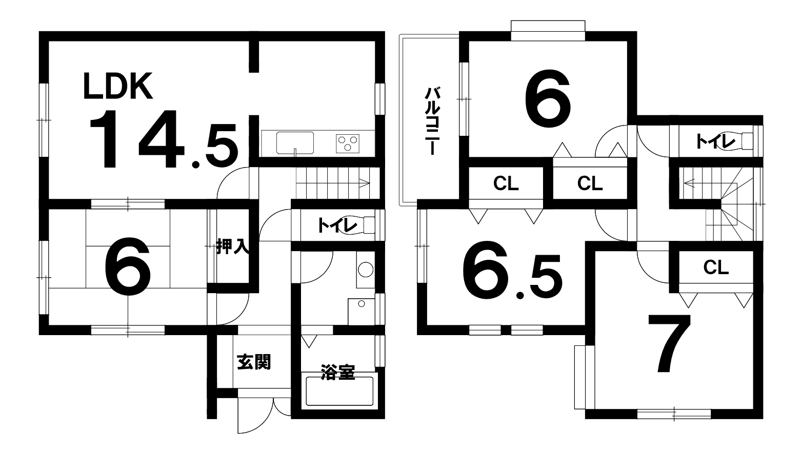 堺市中区大野芝町の中古戸建（4LDK）の間取り図