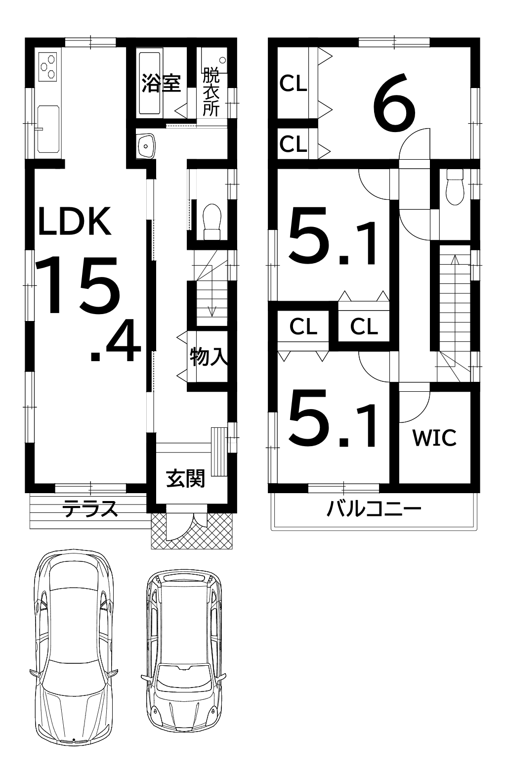 堺市中区伏尾の中古戸建（3ＬＤＫ）の間取り図