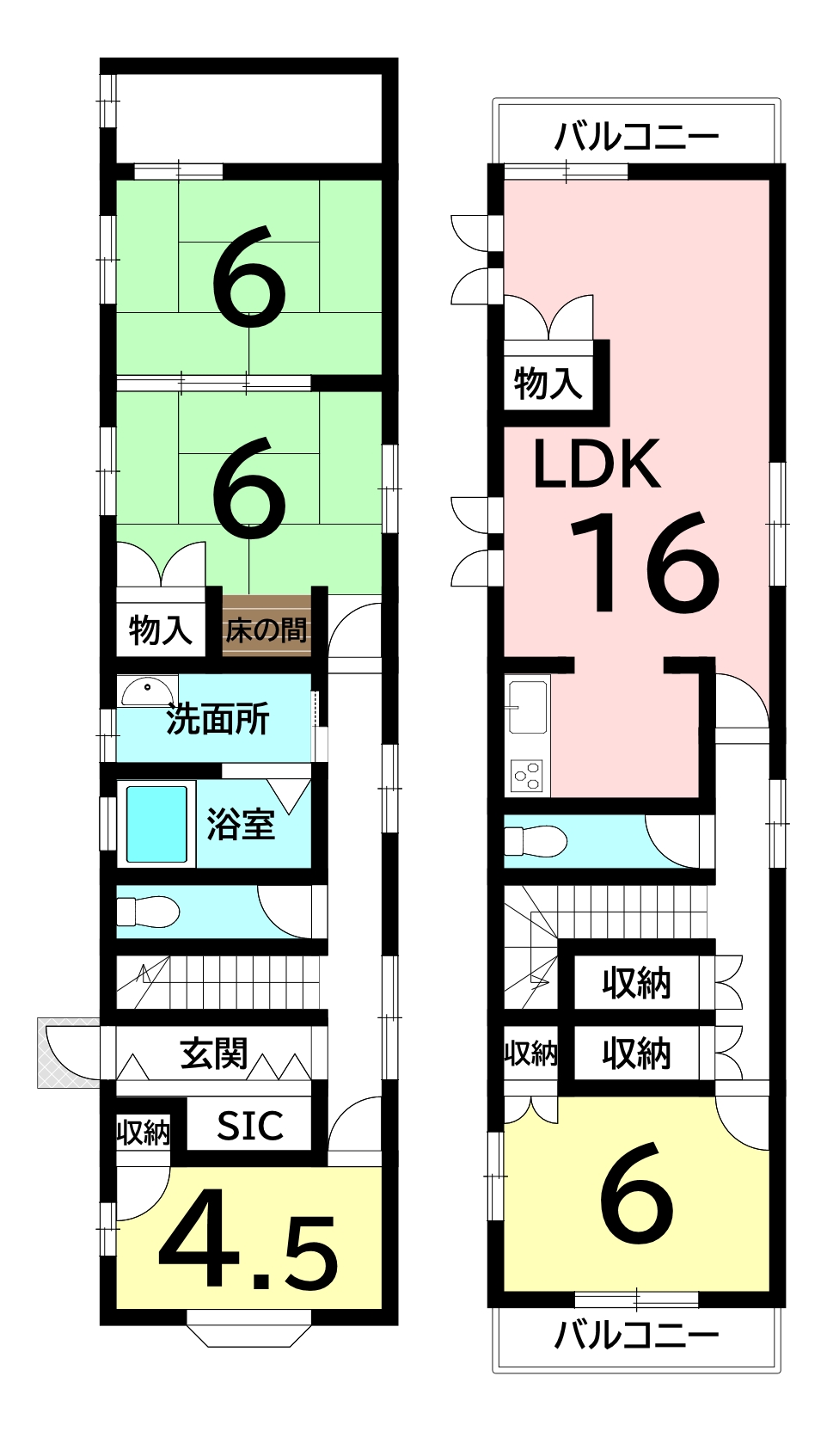 堺市堺区寺地町東3丁の中古戸建（4ＬＤＫ）の間取り図