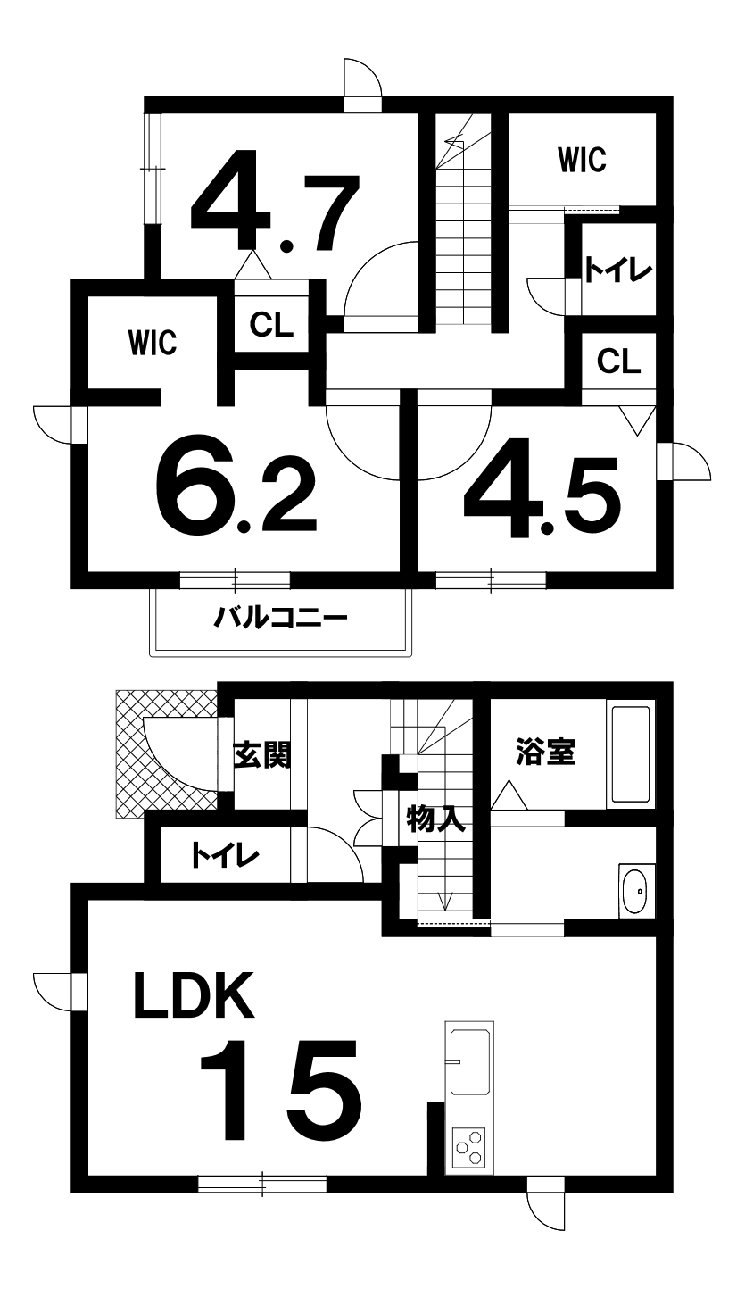 堺市西区北条町一丁の中古戸建（3SLDK）の間取り図