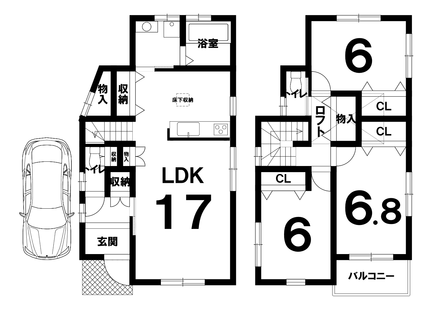 堺市中区土塔町の中古戸建（3ＬＤＫ）の間取り図