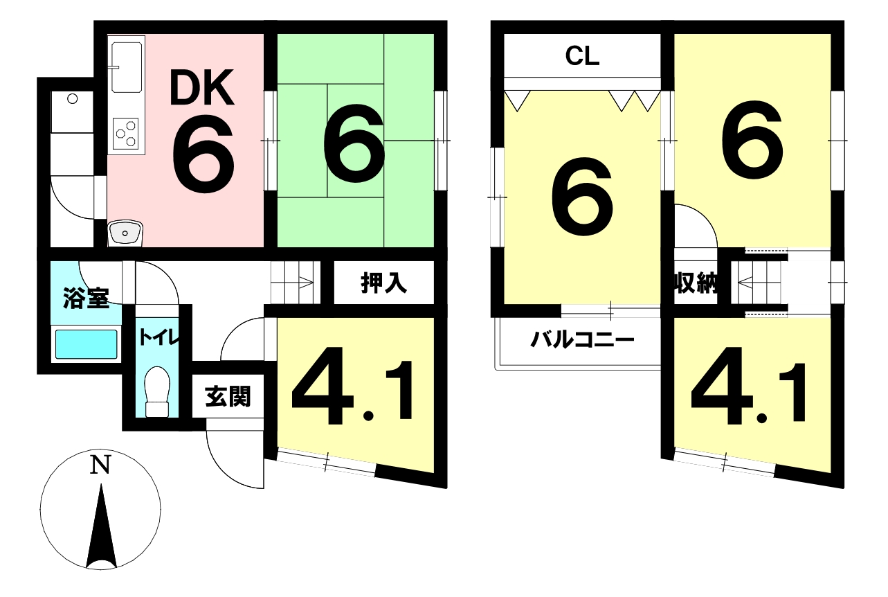 堺市中区東八田の中古戸建（5ＤＫ）の間取り図
