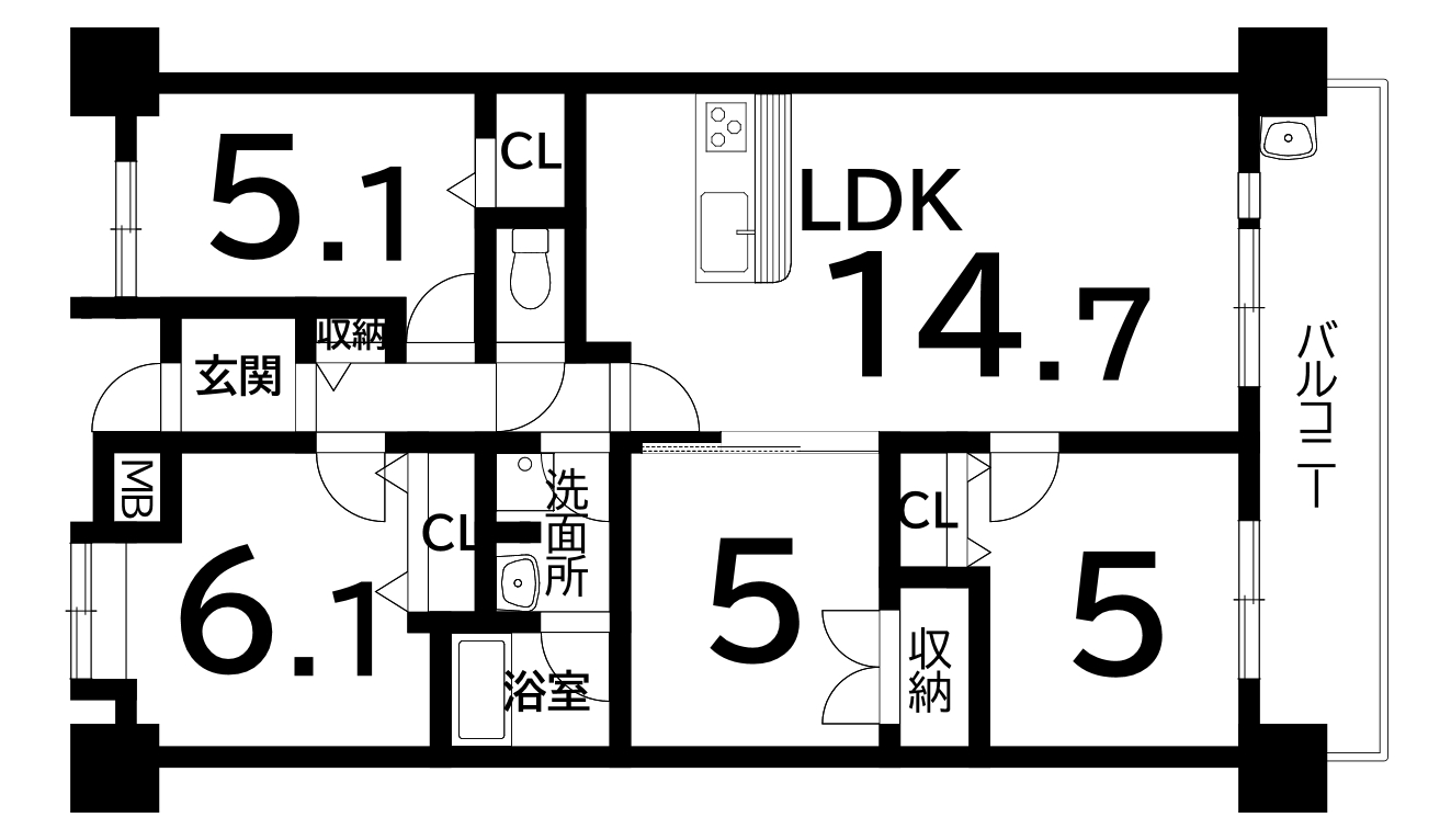 セレッソコート光明池ステーションシティ（4LDK）の間取り図