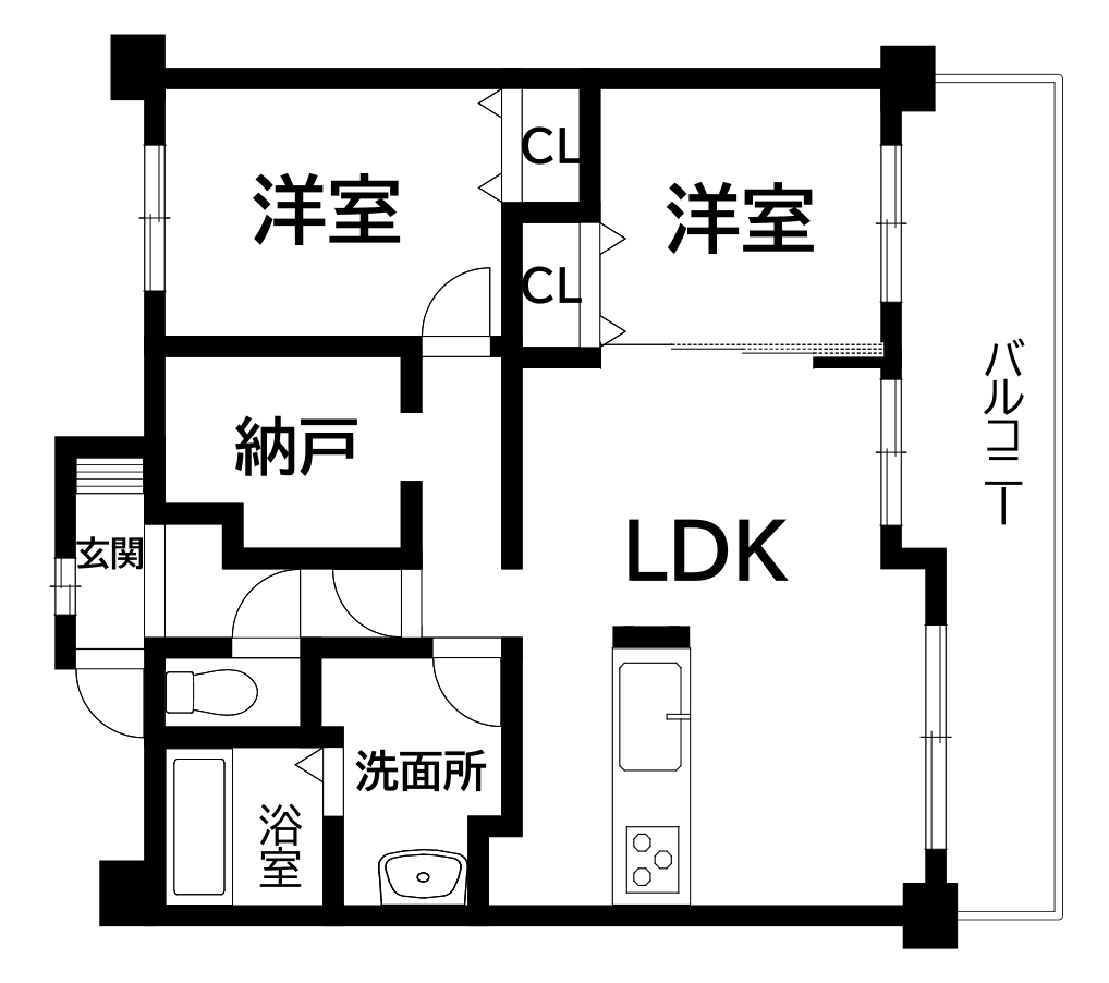 ソワール新檜尾台7号棟（2LDK+S）の間取り図