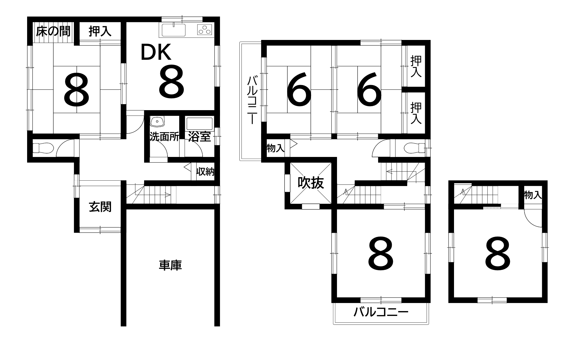堺市西区浜寺石津町西4丁の中古戸建（5DK）の間取り図