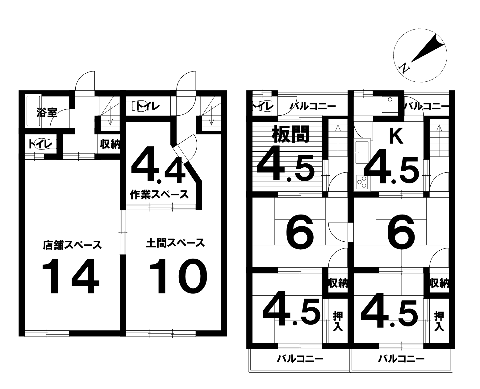 堺市中区八田西町2丁の中古テラス（8Ｋ）の間取り図