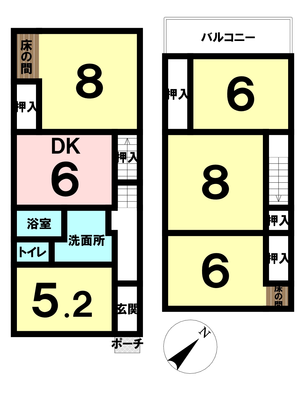 堺市中区深井中町の中古戸建（5DK）の間取り図