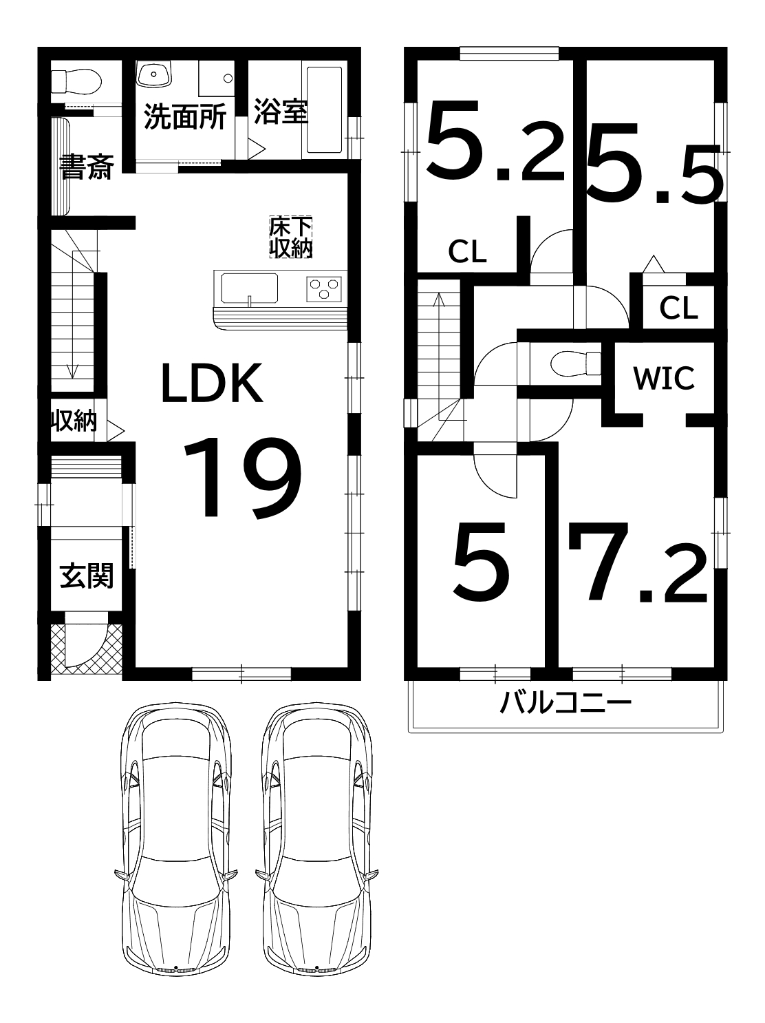 堺市南区庭代台1丁の新築戸建（4ＬＤＫ）の間取り図